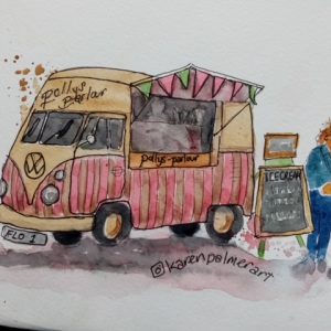 Florence reworked water colour by Karen Palmer Polly's Parlour