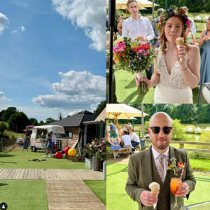 Heather & Lewis's @hadsham.farm.weddings. Polly's Parlour