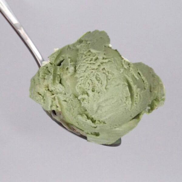 Matcha & White Chocolate Ripple ice cream served by Polly's Parlour at weddings and events